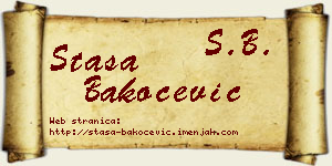 Staša Bakočević vizit kartica